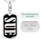 Sue v02 - Luxury Dog Tag Keychain