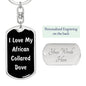Love My African Collared Dove v2 - Luxury Dog Tag Keychain