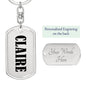 Claire v01 - Luxury Dog Tag Keychain