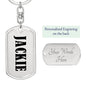 Jackie v01 - Luxury Dog Tag Keychain