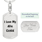 Love My Afra Cichlid - Luxury Dog Tag Keychain
