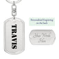 Travis - Luxury Dog Tag Keychain