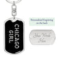 Chicago Girl v5 - Luxury Dog Tag Keychain