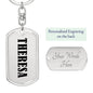 Theresa v01 - Luxury Dog Tag Keychain