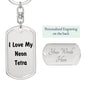 Love My Neon Tetra - Luxury Dog Tag Keychain