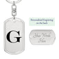 Initial G v1a - Luxury Dog Tag Keychain