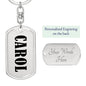 Carol v01 - Luxury Dog Tag Keychain