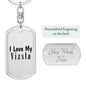 Love My Vizsla - Luxury Dog Tag Keychain