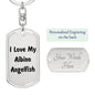 Love My Albino Angelfish - Luxury Dog Tag Keychain