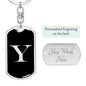 Initial Y v2a - Luxury Dog Tag Keychain