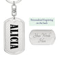 Alicia v01 - Luxury Dog Tag Keychain