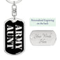 Army Aunt v2 - Luxury Dog Tag Keychain