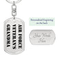 Air Force Veteran's Grandma - Luxury Dog Tag Keychain
