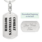 Combat Veteran's Mother - Luxury Dog Tag Keychain