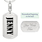 Jenny v01 - Luxury Dog Tag Keychain