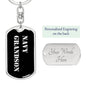 Navy Grandson v2 - Luxury Dog Tag Keychain