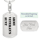 Army Veteran's Aunt - Luxury Dog Tag Keychain