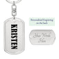 Kristen v01 - Luxury Dog Tag Keychain