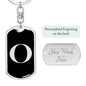 Initial O v2a - Luxury Dog Tag Keychain