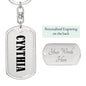 Cynthia v01 - Luxury Dog Tag Keychain