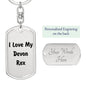 Love My Devon Rex - Luxury Dog Tag Keychain