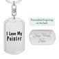 Love My Pointer - Luxury Dog Tag Keychain