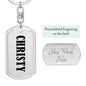 Christy v01 - Luxury Dog Tag Keychain