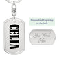 Celia v01 - Luxury Dog Tag Keychain