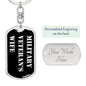 Military Veteran's Wife v2 - Luxury Dog Tag Keychain