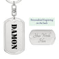 Damon - Luxury Dog Tag Keychain