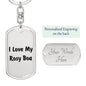 Love My Rosy Boa - Luxury Dog Tag Keychain