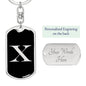 Initial X v2a - Luxury Dog Tag Keychain
