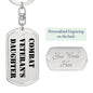 Combat Veteran's Daughter - Luxury Dog Tag Keychain