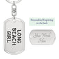 Long Beach Girl v4 - Luxury Dog Tag Keychain
