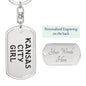 Kansas City Girl v4 - Luxury Dog Tag Keychain