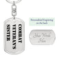 Combat Veteran's Sister - Luxury Dog Tag Keychain