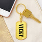 Vicky v01 - Luxury Dog Tag Keychain