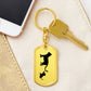 Mama Cat With 1 Kitten - Luxury Dog Tag Keychain