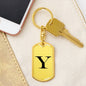 Initial Y v1a - Luxury Dog Tag Keychain
