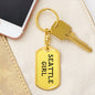 Seattle Girl v4 - Luxury Dog Tag Keychain