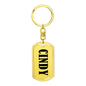 Cindy v01 - Luxury Dog Tag Keychain