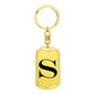 Initial S v1a - Luxury Dog Tag Keychain