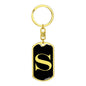 Initial S v2a - Luxury Dog Tag Keychain