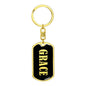 Grace v02 - Luxury Dog Tag Keychain