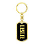 Leslie v02 - Luxury Dog Tag Keychain