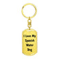 Love My Spanish Water Dog v4 - Luxury Dog Tag Keychain