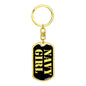 Navy Girl v2 - Luxury Dog Tag Keychain