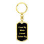 Love My White Crested Guinea Pig v2 - Luxury Dog Tag Keychain