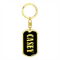 Casey v02 - Luxury Dog Tag Keychain