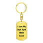 Love My Dark Eyed White Ferret - Luxury Dog Tag Keychain